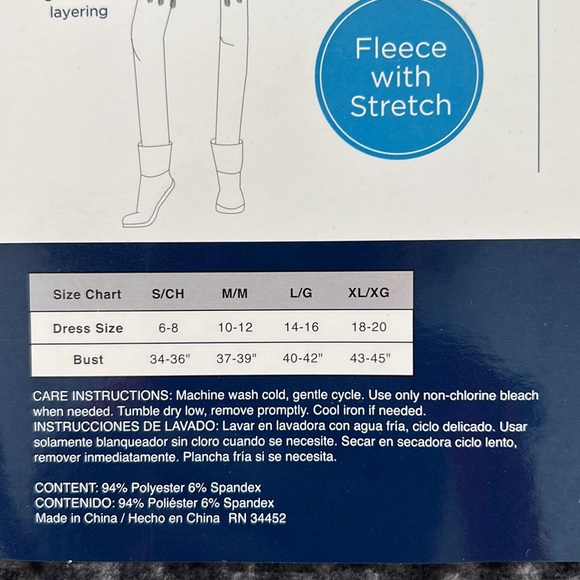 Cuddl Duds Chill Chasers Stretch Fleece Warm Layers Long Sleeve Crew Top CD8486 - Picture 5 of 5